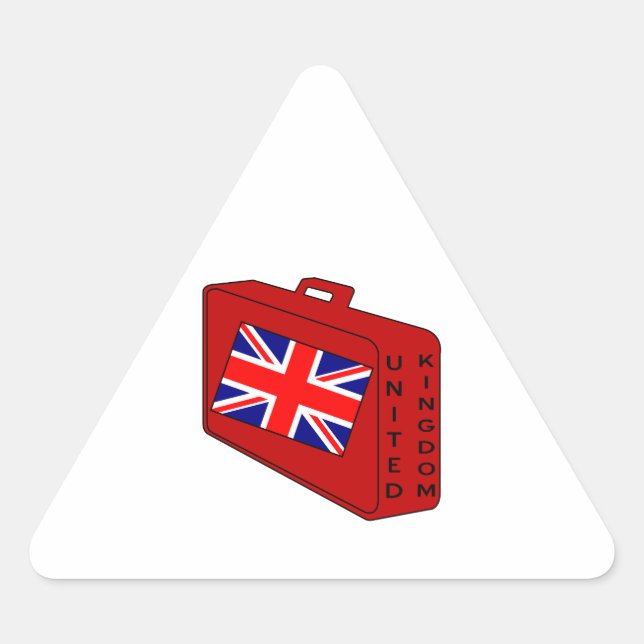United Kingdom Flag Red Luggage Triangle Sticker (Front)
