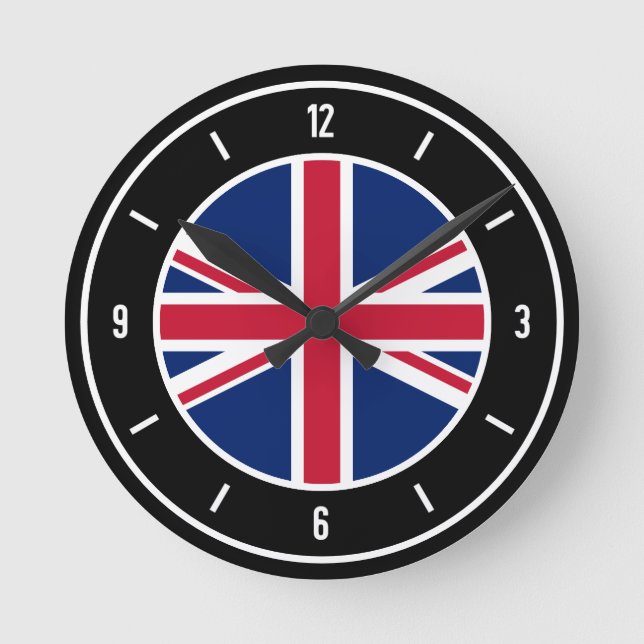United Kingdom Flag Round Clock (Front)