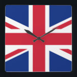 United Kingdom flag Square Wall Clock<br><div class="desc">United Kingdom flag</div>