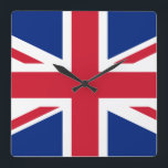 United Kingdom flag Square Wall Clock<br><div class="desc">United Kingdom flag</div>