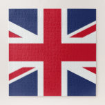 United Kingdom Flag Throw Jigsaw Puzzle<br><div class="desc">The national flag of the United Kingdom is the Union Jack, also known as the Union Flag. The flag consists of the red cross of Saint George (patron saint of England), edged in white, superimposed on the Cross of St Patrick (patron saint of Ireland), which are superimposed on the Saltire...</div>