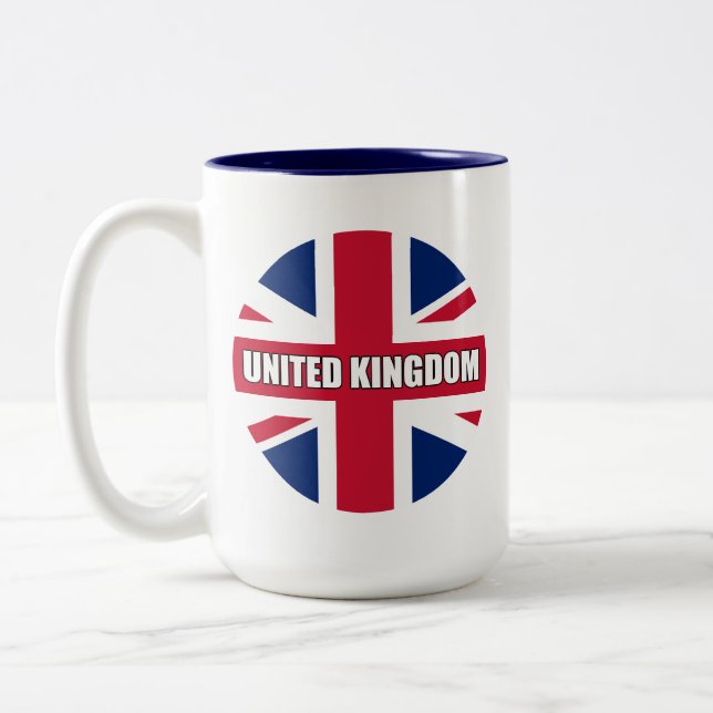 United Kingdom Flag Two-Tone Coffee Mug (Left)