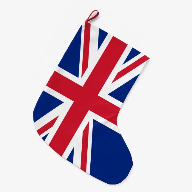 United Kingdom Flag Union Jack Large Christmas Stocking (Front (Hanging))