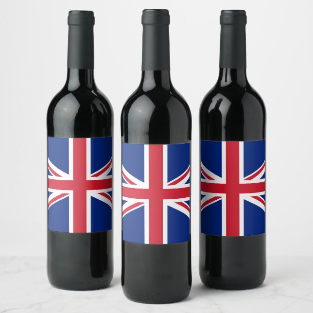 United Kingdom flag Wine Label (Bottles)