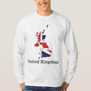 United Kingdom Flag Within Map Design - Souvenirs T-Shirt