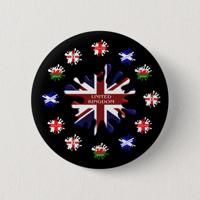 United Kingdom Flags 6 Cm Round Badge (Front)