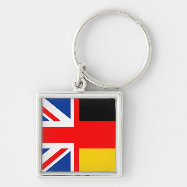 united kingdom germany half flag english language  key ring (Front)