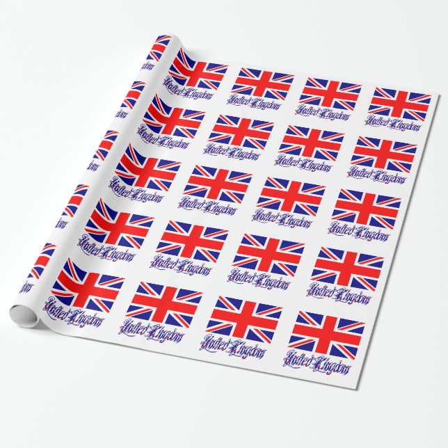 United Kingdom Great Britain Flag Gift Wrapping Paper (Unrolled)
