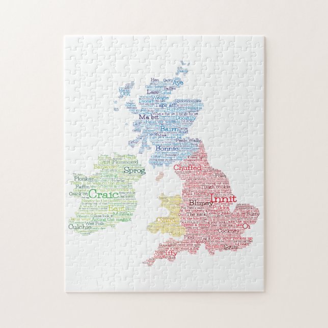 United Kingdom / Great Britain Slang Word Art Map  Jigsaw Puzzle (Vertical)