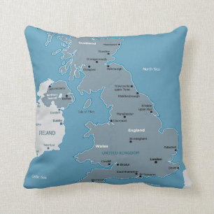 United Kingdom Map Pillow
