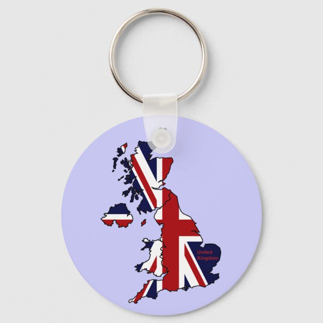 United Kingdom Mapped Keychain (Front)
