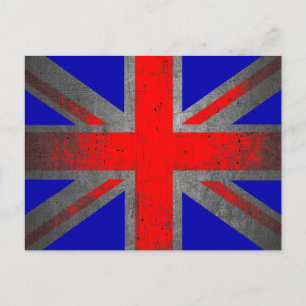 United Kingdom neon grunge flag postcards