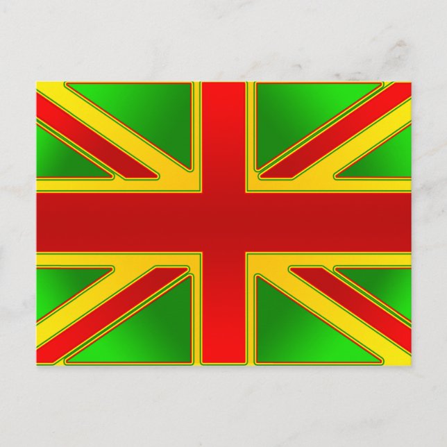United Kingdom of Reggae Rasta Reggae British flag Postcard (Front)