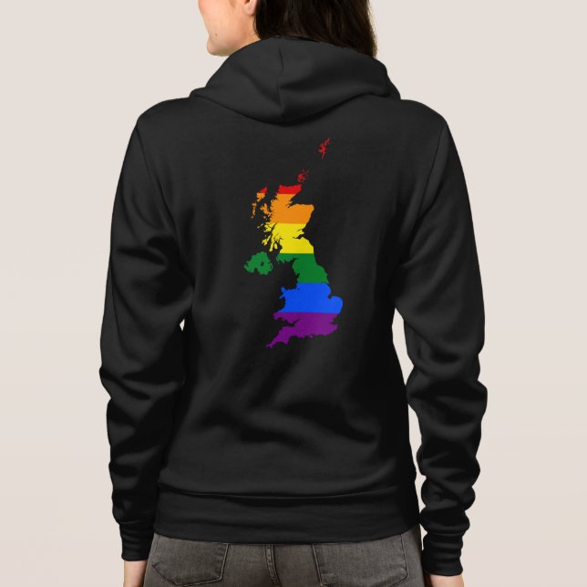United Kingdom pride map  Hoodie (Back)