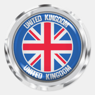 United Kingdom Round Emblem Classic Round Sticker