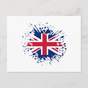 United Kingdom Souvenir Landmark, Britain Flag Postcard