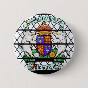 UNITED KINGDOM STAINED GLASS RICHARD III 6 CM ROUND BADGE