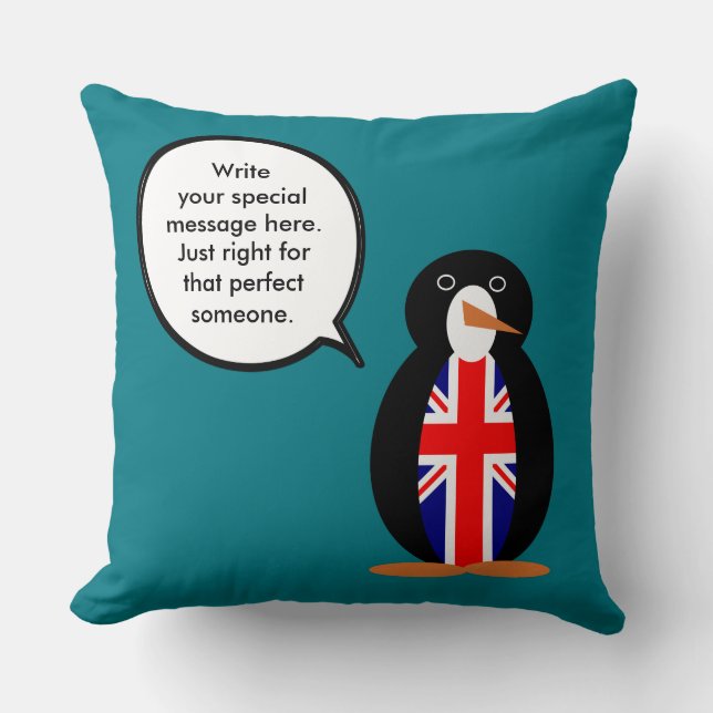 United Kingdom Talking Ms. Penguin Cushion (Front)