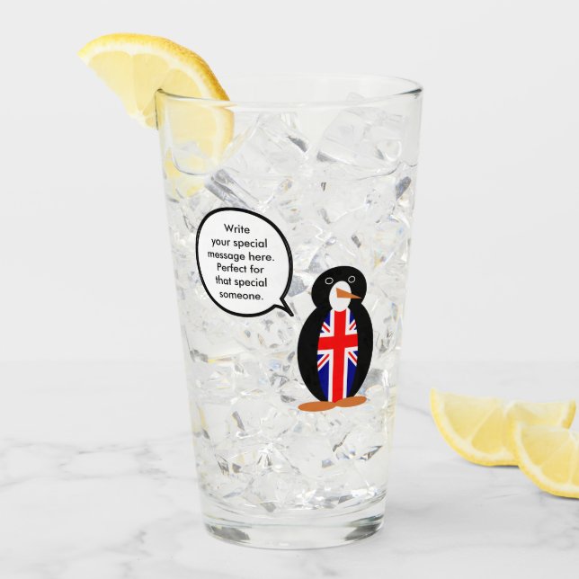 United Kingdom Talking Ms. Penguin Glass (Front Ice)