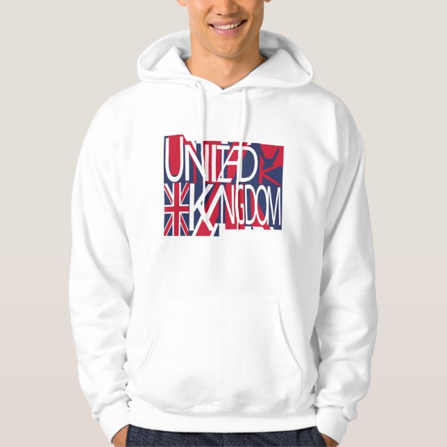 United Kingdom UK flag BY MASANSER PIXELAT Hoodie (Front)