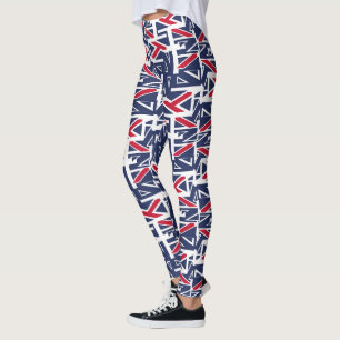 United Kingdom UK flag BY MASANSER PIXELAT Leggings