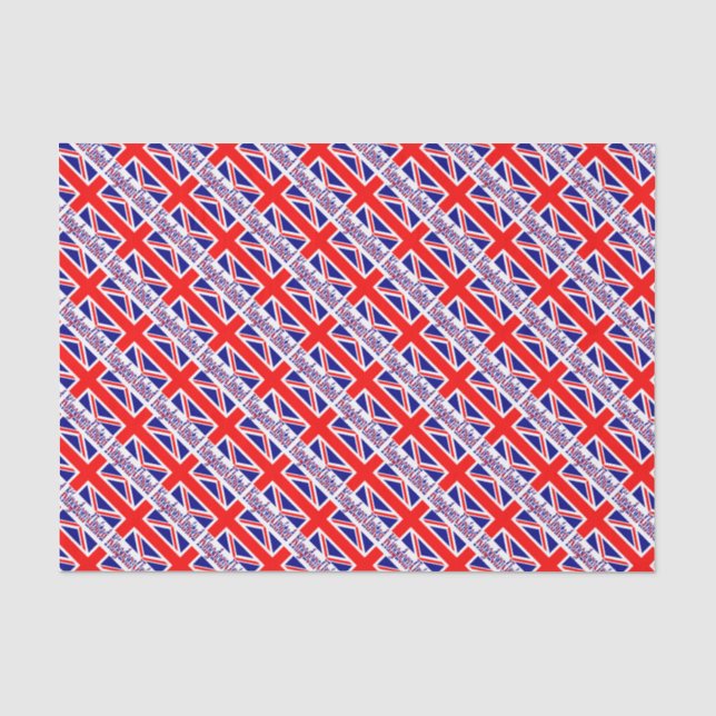 United Kingdom UK Flag Tiled  Tissue Paper (Front)