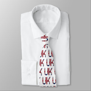 United Kingdom UK Initials Union Jack Flag Colours Tie