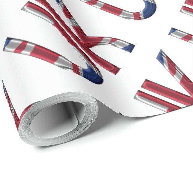 United Kingdom UK Initials Union Jack Flag Colours Wrapping Paper (Roll Corner)