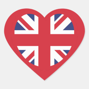United Kingdom Union Jack Flag Heart Sticker