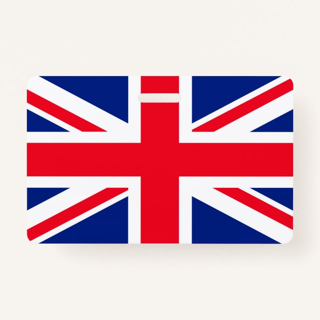 United Kingdom Union Jack Flag ID Badge (Front)