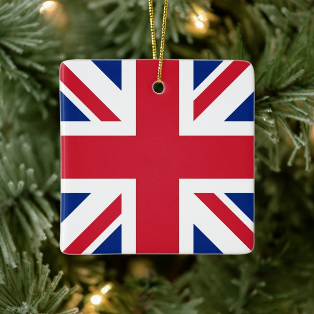 United Kingdom Union Jack Flag of British Colonies Ceramic Ornament (Tree)