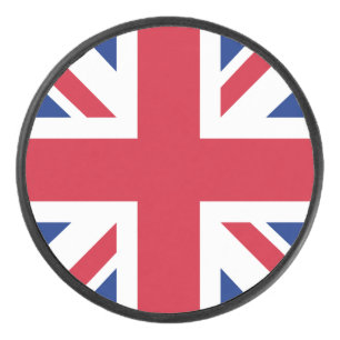 United Kingdom Union Jack Flag of British Colonies Hockey Puck