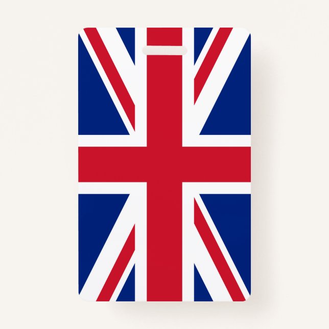 United Kingdom Union Jack Flag of British Colonies ID Badge (Front)