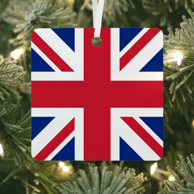 United Kingdom Union Jack Flag of British Colonies Metal Tree Decoration (Insitu)