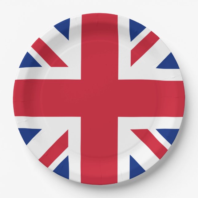 United Kingdom Union Jack Flag of British Colonies Paper Plate (Front)