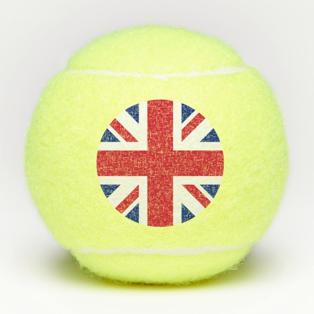 United Kingdom Union Jack Flag of British Colonies Tennis Balls (Front)