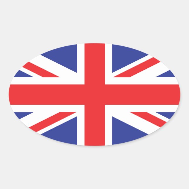 United Kingdom /Union Jack Flag Oval Sticker (Front)