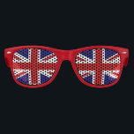 United Kingdom Union Jack Flag Retro Kids Party Sunglasses<br><div class="desc">These cool U.K. party  kidssunglasses feature the Union Flag of red,  white,  and blue with red frames. This United Kingdom flag represents the countries of England and Scotland coming together.</div>