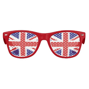 United Kingdom Union Jack Flag Retro Kids Party Sunglasses