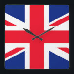 United Kingdom Union Jack Flag Square Wall Clock<br><div class="desc">United Kingdom Union Jack Flag</div>
