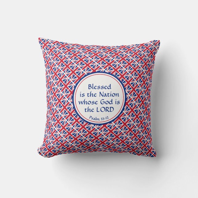 UNITED KINGDOM Union Jack Great Britain Scripture Cushion (Front)