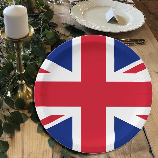 United Kingdom, Union Jack, patriotic British Flag Paper Plate (Creator Uploaded)
