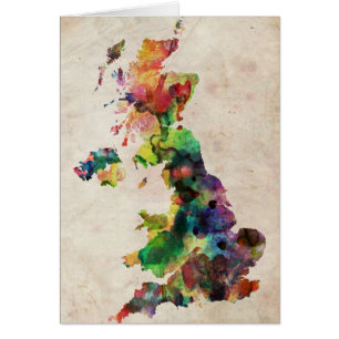 United Kingdom Watercolor Map