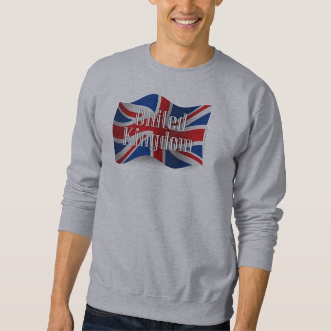 United Kingdom Waving Flag Sweatshirt (Front)