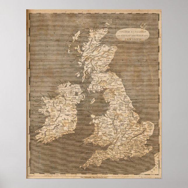 United Kingdoms Map by Arrowsmith Poster (Front)