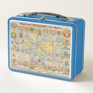 United Nations Map of the World Metal Lunch Box