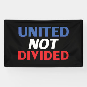 United Not Divided - red, white, blue, black Banner
