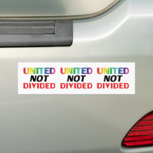 United Not Divided - red, white, blue Bumper Sticker
