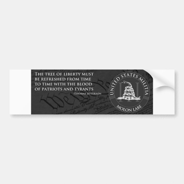 United Satates Militia Bumper Sticker (Front)