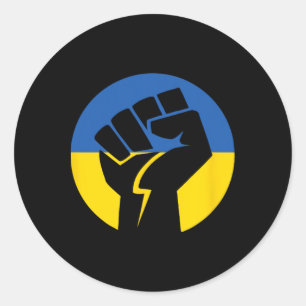 United Solidarity With The Ukraine Called Fist  Classic Round Sticker